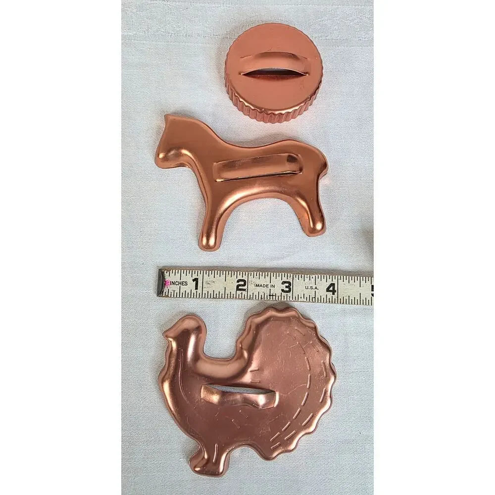 Lot of 6 Copper Colored Fall Themed Metal Cookie Cutters Thanksgiving Holiday